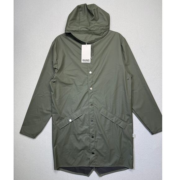Rains Jackets & Blazers - RAINS men's Waterproof Long Rain Jacket green Small $125